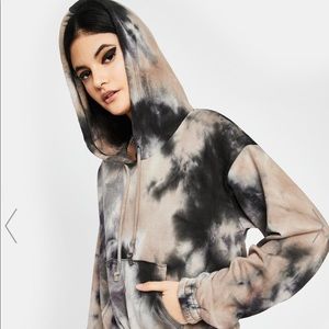 Dolls kill tie dye cropped hoodie and pants set